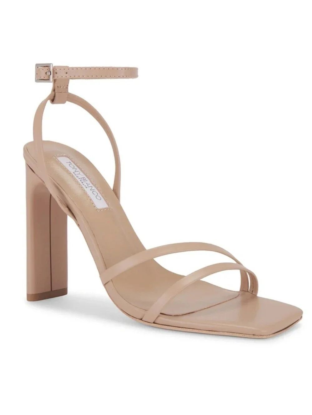 Tony Bianco Fiance Nude Strappy Square-Toe Sandal Heels Women's Size 10